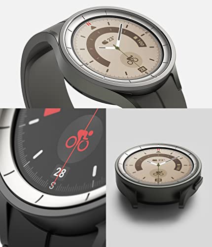 Image of Ringke Inner Bezel Styling Compatible with Samsung Galaxy Watch 5 Pro 45mm, Stainless Steel Anti-Scratch Inner Bezel Ring Protective Cover - 45-IN-01 (ST) Silver
