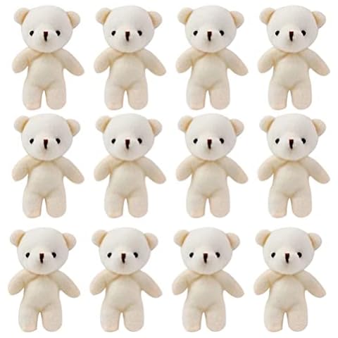 TOYANDONA 12Pcs Mini Bear Stoffed Bears Kleiner Bären Schlüsselbär Doll Plüsch Weiche Spielzeugpuppenhaus Bären Hochzeit Geschenkbox Doll Handwerk Accessoires für Keychain Cake Geburtstag Cover