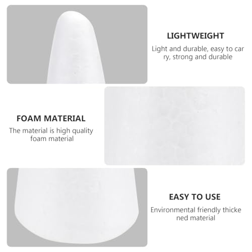 Cono de espuma blanca de 30 cm para árbol de Navidad y centro de mesa 8