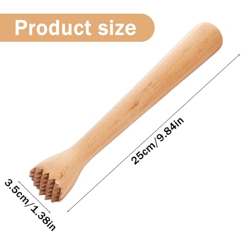 Matwsec Wooden Muddler for Cocktails, Durable Muddler for Lemonade, Professional Bar Muddler Tool, Home and Bar Cocktail Muddler for Mojitos, Fruit Drinks (10 Inch)