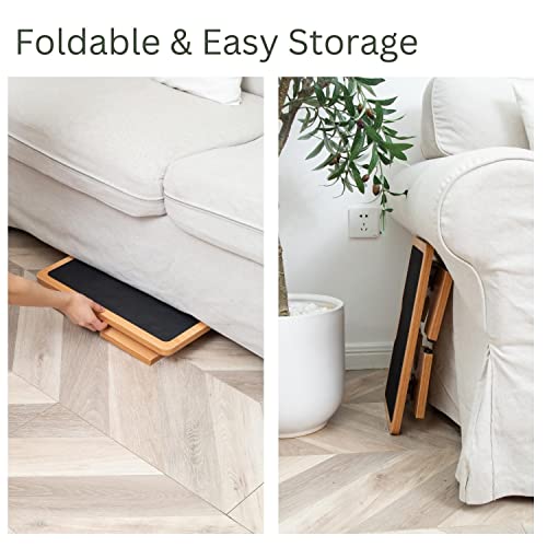 Strongtek Foldable Kids Step Stool, Folding Wooden Step Stool For Adults, Sturdy, Portable, And Safe, Ideal For Bedroom, Bathroom, And High Beds - Holds Up To 300 Lbs #TOP2