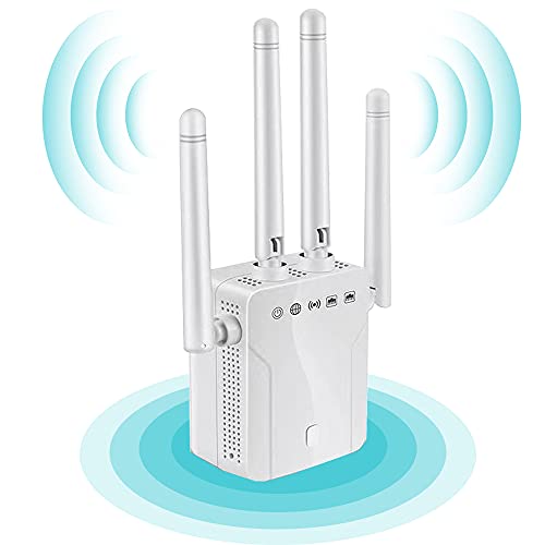 WiFi Extender Up to 1200Mbps Repeater,Covers Up to 4000 Sq.ft and 35 Devices,4 Antennas 360° Full Coverage Dual Band 2.4G and 5G Range Extender, Booster to Extend Range of WiFi Internet Connection WiFi Extender Up to 1200Mbps Repeater,Covers Up to 4000 Sq.ft and 35 Devices,4 Antennas 360° Full Coverage Dual Band 2.4G and 5G Range Extender, Booster to Extend Range of WiFi Internet Connection