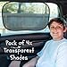 kinder Fluff Car Window Shade (4X Transparent Sunshades) - The Only Certified Car Window Sun Shade for Driver Proven to Block 99.95% UVR - Standard