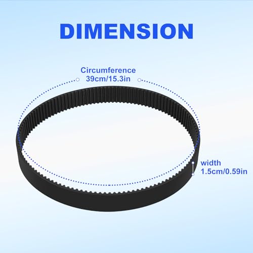 2 Pack AC-0815 Air Compressor Timing Belt&ndash; Replacement Belt for Craftsman|PORTER CABLE|DEWALT| Black & Decker|Delta|Bostitch &ndash; Fits Models CF2600, D55141, CP503 &ndash; Replaces CAC-1311, CAC-1342