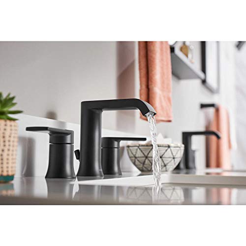 Moen 84763BL Genta 8 in. Widespread 2-Handle Bathroom Faucet in Matte Black thumbnail 4