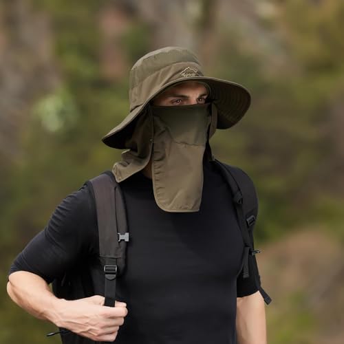 Image of Sun Hats for Men Women Fishing Hat UPF 50+ Breathable Wide Brim Summer UV Protection Hat