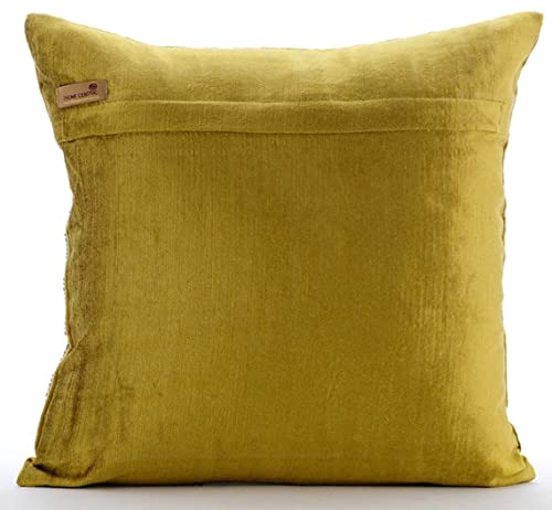 The Homecentric Custom Cushion Cover, Chartreuse Pillow Cover, Gunmetal Beaded Pillow Cover, 18X18 Inch (45X45 Cm) Throw Pillow Cover, Square Velvet Pillow Cover, Modern Decorative - Chartreuse Spill #TOP2