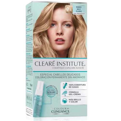 Colour Clinuance. Tinte Capilar Cabellos Delicados. 9.0 Rubio Muy Claro, Coloración Permanente Sin Amoniaco, Más Brillo, Color Intenso, 100% Cobertura, Testado Dermatologicamente