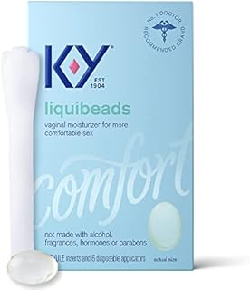 Silicone Lube K-Y Liquibeads 6 ct Personal Lubricant for Adult Couples, Women, Pleasure Enhancer, Sensual Massage Vaginal Moisturizer Beads, Hormone & Paraben Free, Easy Apply, Latex Condom Compatible