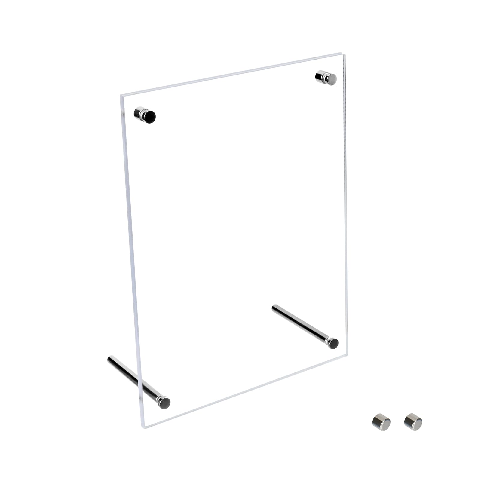 Homakover Acrylic QR Code Stand, Clear QR Code Sign, 6.3 x 8.2 Inch Menu Sign Holder with Metal Stand for Beauty Store Salon Hairdressers Beautician Plaque