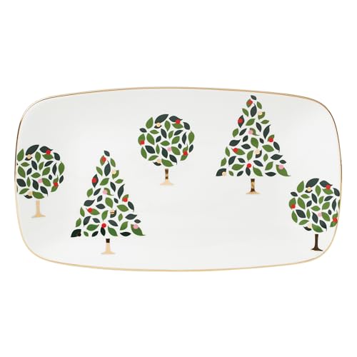 Image of kate spade new york Evergreen Hors D'oeuvres Tray, 1 Count, White, Christmas & Holiday Hosting