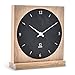 Natuhr Säntis - Orologio da tavolo in legno di rovere massiccio (ardesia nero/rovere calce, movimento al quarzo