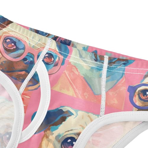 KLL Cartoon Pug Puppy Glasses Little Boys Soft Boxer Briefs Cute Children Undies4