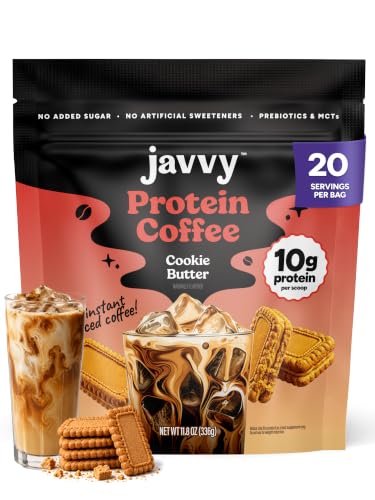 Javvy Protein Coffee for Cold Brew &amp; Iced Coffee, Cookie Butter Blend