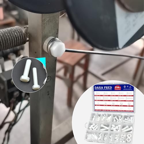 M4 M5 M6 M8 M10 White Nylon Hex Bolt Nut Washer Kit,216 Pieces Metric Thread Machine Bolts Plastic Hexagon Screw Nut Washer for Micro Controller Board Building,Insulate or Fasten PCB Board - Image 7