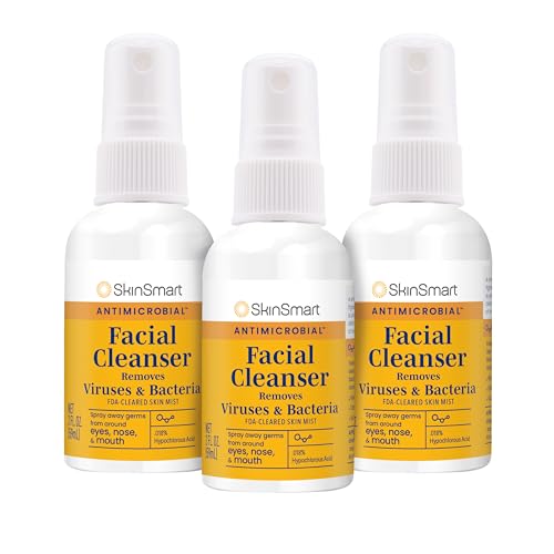 SkinSmart Antimicrobial Facial Cleanser Spray to Remove Viruses a...