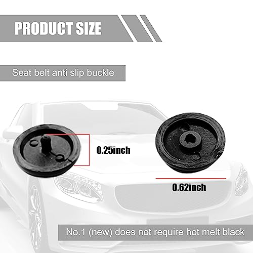 Dewkou 4 PCS Car Seat Belt Button Buckle Clip, Plastic Seat Belt Buckle Button, Non-slip Seatbelt Stopper Kit, Universal Seatbelt Stopper Kit (Black)