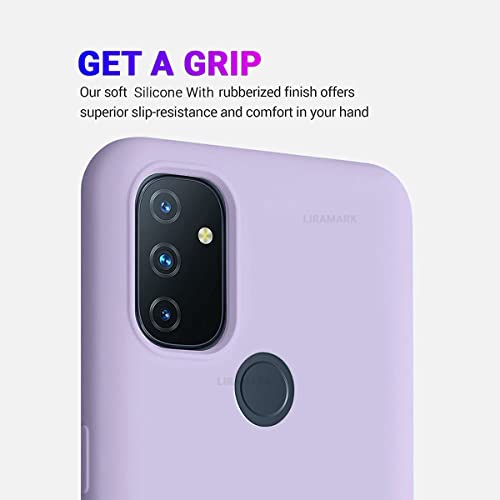 Image of LIRAMARK Liquid Silicone Soft Back Cover Case for OnePlus Nord N100 5G / 1+Nord N100 (Purple)