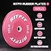RITFIT Pink Weight Plates, 2 Inch Olympic Barbell Weight Plate, Bumper Plates With Steel Insert, Pink Weights for Gym and Home