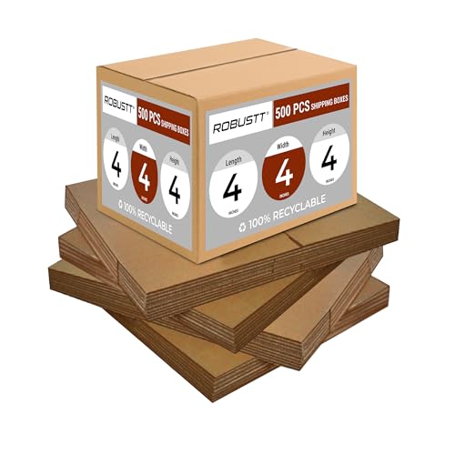 Image of Robustt 3 Ply 4 inchX4 inchX4 inch Cardboard Boxes for Packaging (Pack of 500) | Brown Corrugated Box for Packing | Shipping | Home Shifting | Parcel | Courier Packing box | Large Carton Box