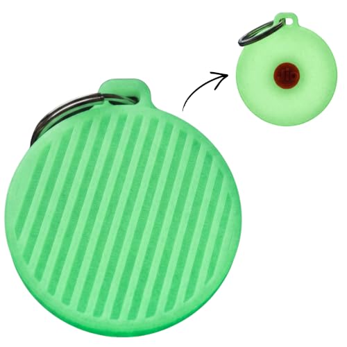 Image of Premium Case for JioTag Tracker | Secure Twist Lock Keychain Holder & Key Finder Cover | Protective Tag for Keys, Luggage, Backpacks & Pets, Glow (Green), Jiotag 1 (Air & Go) (2024), 1