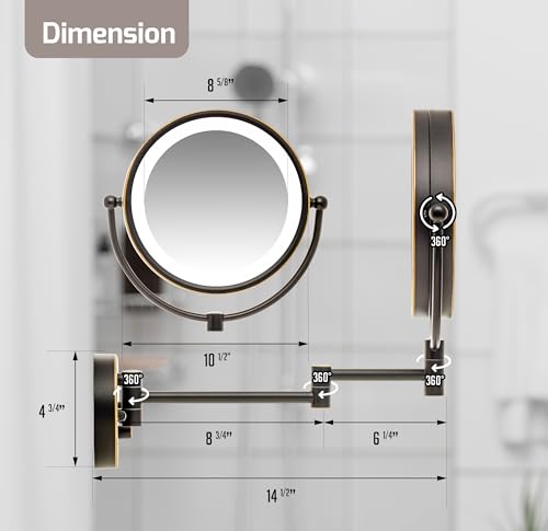 Espejo de Maquillaje de Pared Iluminado 9 pulgadas OVENTE miniatura 6