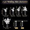 15 Stück Haarschmuck Hochzeit Set, Hochzeit Haarnadeln mit Perlen und Blume, U-förmig Haarspangen Strass, Haarnadeln für Braut und Brautjungfer (Silber, 3 Stil) #1