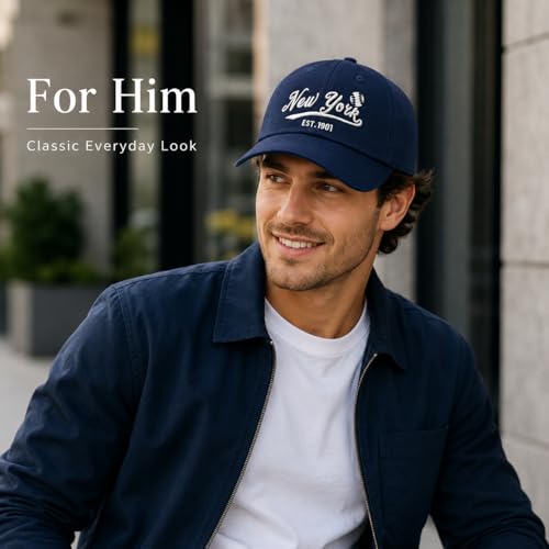 Image of Classic Vintage Embroidered Fashionable Baseball Cap for Men Women Teenager Cap City Hat Adjustable with Gift Box