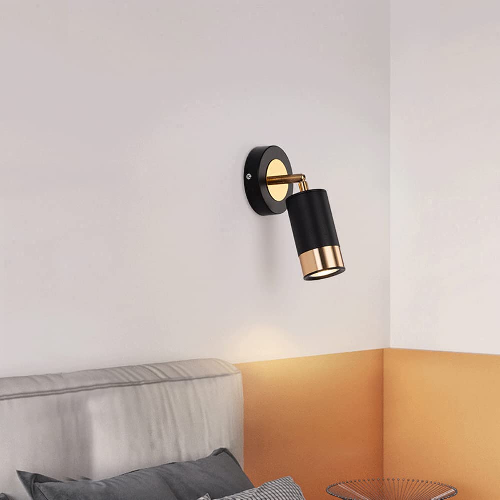 Lámpara de Pared Ajustable Lámpara de Pared de Lectura Junto a la Cama, Foco Giratorio de Pared Moderno Lámpara de cabecera E27, Luces de Montaje en Pared del Dormitorio para Estudio Pasillo