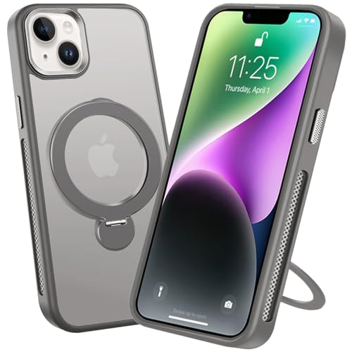 LONEINTIAN iPhone14 iPhone13 P[X 360°]X^h MagSafe ACtH14 ϏՌ O Jo[ pق13 ČRMILKi X}zP[X Ot ^h[dΉ ԍڃz_[ VFM O[