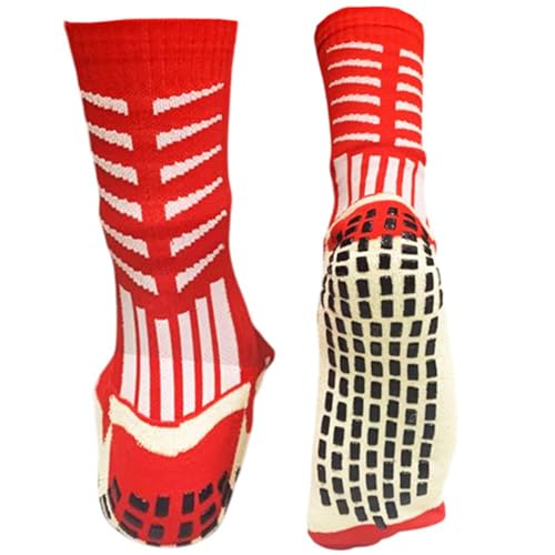 Kit Meia Antiderrapante E Canelito Meião Cortado Sem Pé Grip (Vermelho)