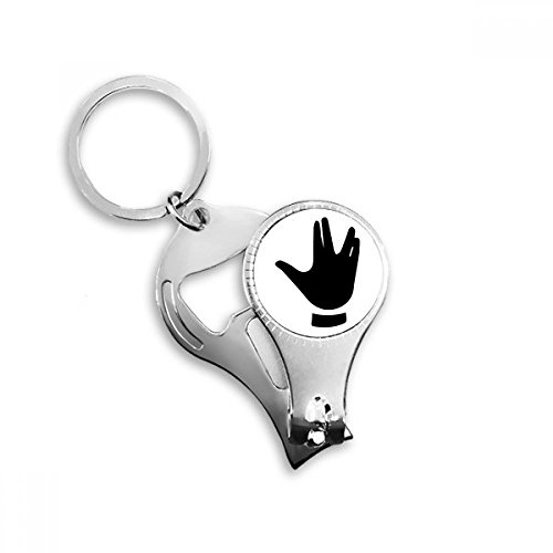 Porte-clé avec motif gestuel noir contour idéal pour retrouver son trousseau