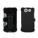 Beyond Cell For Kyocera Brigadier E6782 (Verizon,Sprint,International) Durable protection 3 in 1 Kombo Protex Hard Shell Slim Light Weight 2 Piece Snap On Rubberized Rubber Coated Case with Holster Belt Clip & FREE Screen Protector - Black