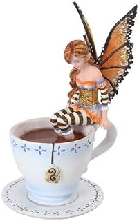 Pacific Giftware PTC 6.25 Inch Warm Toes Fairy in Tea Cup Mystical Statue Figurine