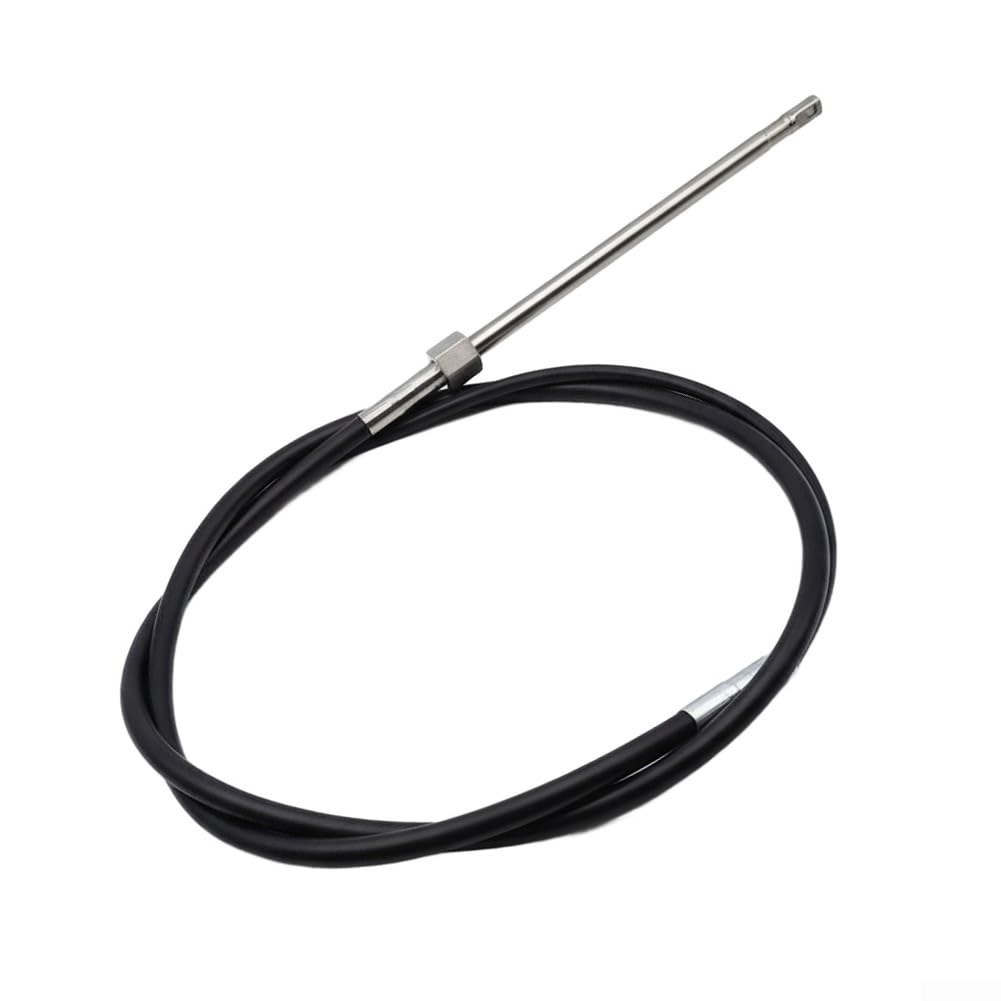 Câble de direction rotatif hors-bord pour la pêche - En acier inoxydable de qualité marine - Faible friction - Contrôle précis - Noir - 3,7 m