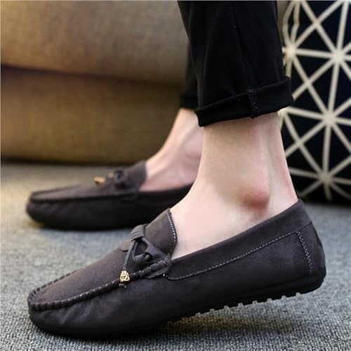 Men's Round Toe Solid Color Loafers Shoes Suede Vamp Anti-Slip Comfortable Flat Heel Party Walking Slip On2