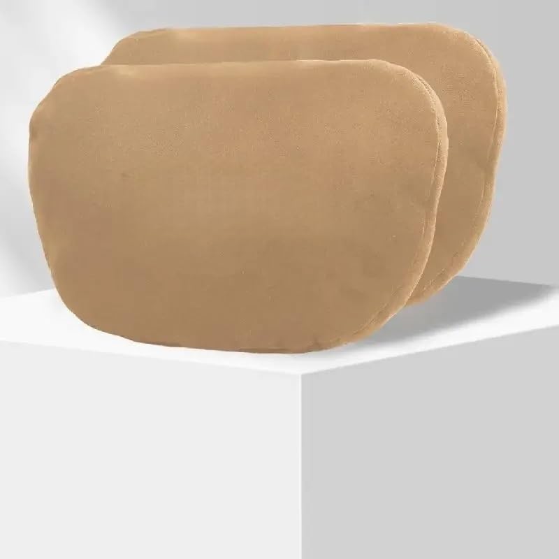 Cojín de asiento de coche ergonómico contra el dolor lumbar con almohada para cuello marrón