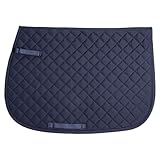 Dura-Tech All-Purpose Saddle Pads for Horses | Schooling Saddle Pad Square Cut | Equines Horse Saddle Pads | Polyester Fabric Blend | 23' Spine and 18' Drop Length | Color Navy