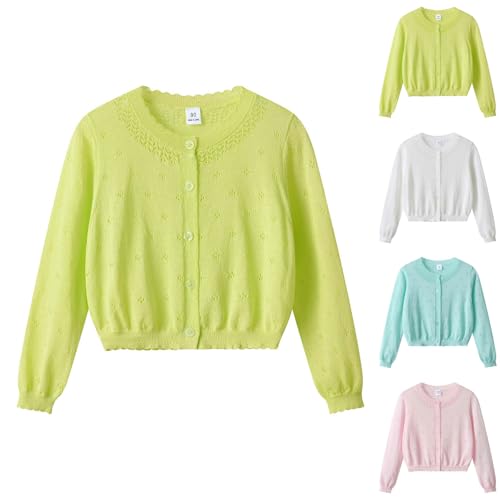 IWIHMIV Girls Cropped Cardigan Sweaters Comfortable Button Front Long Sleeve Knit Button Front Thin Sweater3