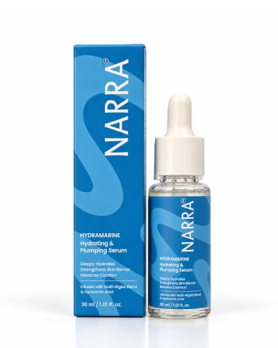 Image of NARRA HydraMarine - Hydrating & Plumping Serum | 9 Marine Algae Complex, Ceramides & Hyaluronic Acid | Deep Hydration, Barrier Repair, Plumping | Lightweight Non-Sticky Texture | Suitable for All Skin Types | 10 ml | Pack of 1