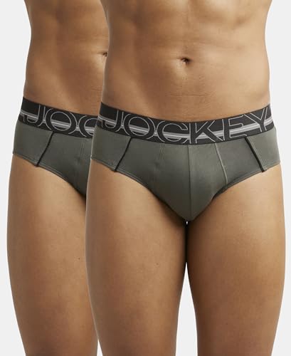 Image of Jockey US14 Men's Super Combed Cotton Solid Brief with Ultrasoft Waistband (Pack of 2)