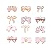 DanLingJewelry 60Pcs 10 Styles Pink Color Enamel Bow Charms Lovely Bowknot Pink Enamel Charms for Jewelry Making DIY Crafts
