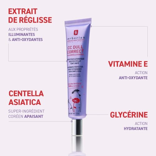 Produit coreen CC Dull Correct Erborian creme visage Centella Asiatica