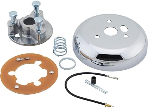 Speedway Motors 3-Bolt Steering Wheel Adapter - 1969-94 GM - Chrome - Universal Fit - Non-Telescopic Column - Horn Button Not Included - 1/4" Fine Thread