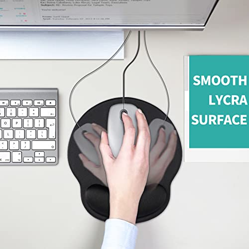 Eulps Mouse Pad Wrist Support, Ergonomic Gel Mouse Pad With Wrist Rest, Comfortable Computer Mouse Pad For Laptop, Pain Relief Mousepad With Non-Slip Pu Base (Black) #TOP4