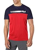 Fila Men's Shah Color Blocked Tee, Chinese Red/Peacoat, X-Large