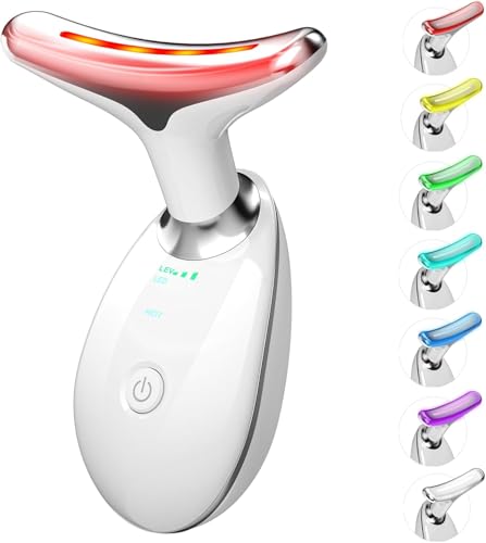 7 in 1 Face Massager Tool, Red Light Therapy for Face and Neck, Red Light Therapy Wand, Face Lift Device for Skin Care, White