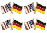Germany Crossed Double Flag Lapel Pins Small Mini German Friendship Pin Badge Pack of 4