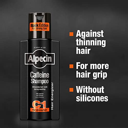 Alpecin Black Mens Shampoo with new Fragrance 2x 250ml | Hair Growth Shampoo | Men Shampoo for Natural Strong Hair | Hair Care for Men Made in Germany - Image 3