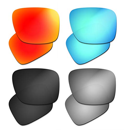 Prizo Polarized Replacement Lenses for Oakley Holbrook XL Sunglasses - Multi Options (Black+Titanium+Red+Blue)